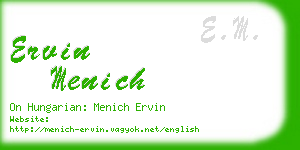 ervin menich business card